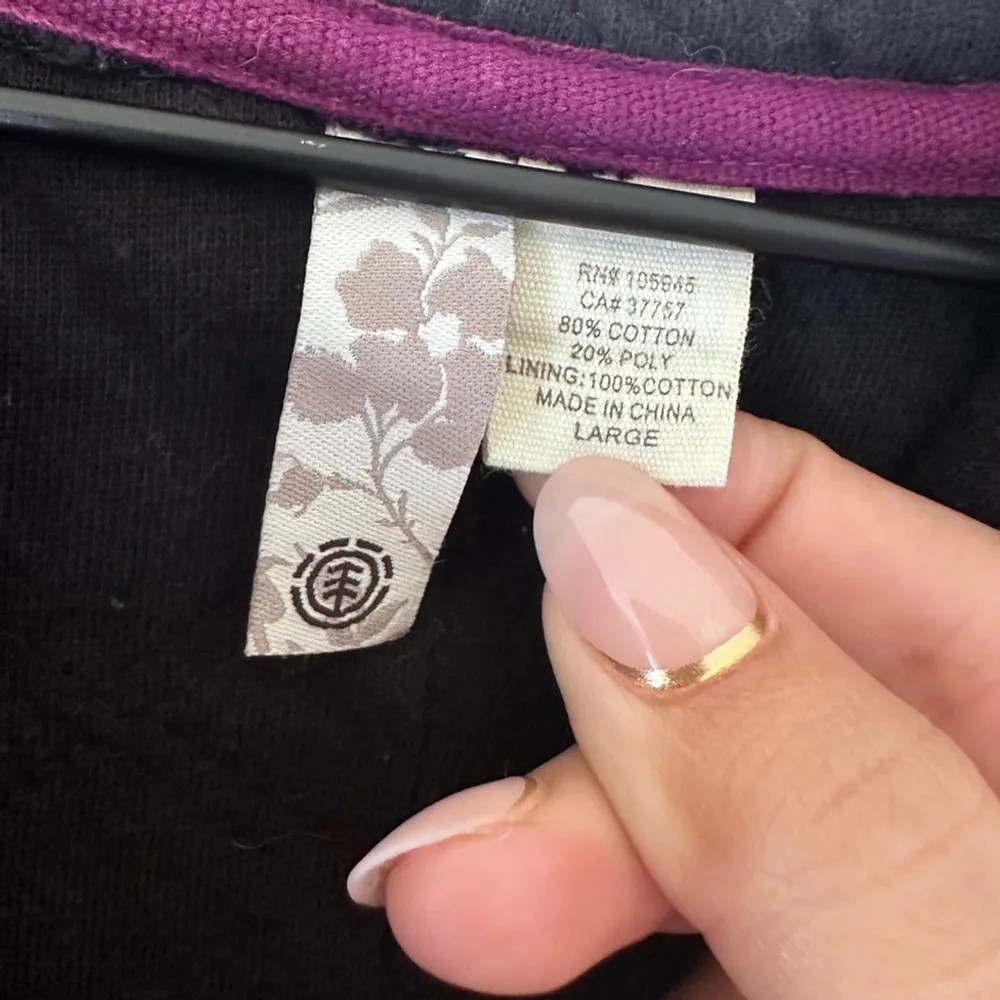 Element Longline Button Hoodie Coat | Charcoal Gray | Size Large - Image 3