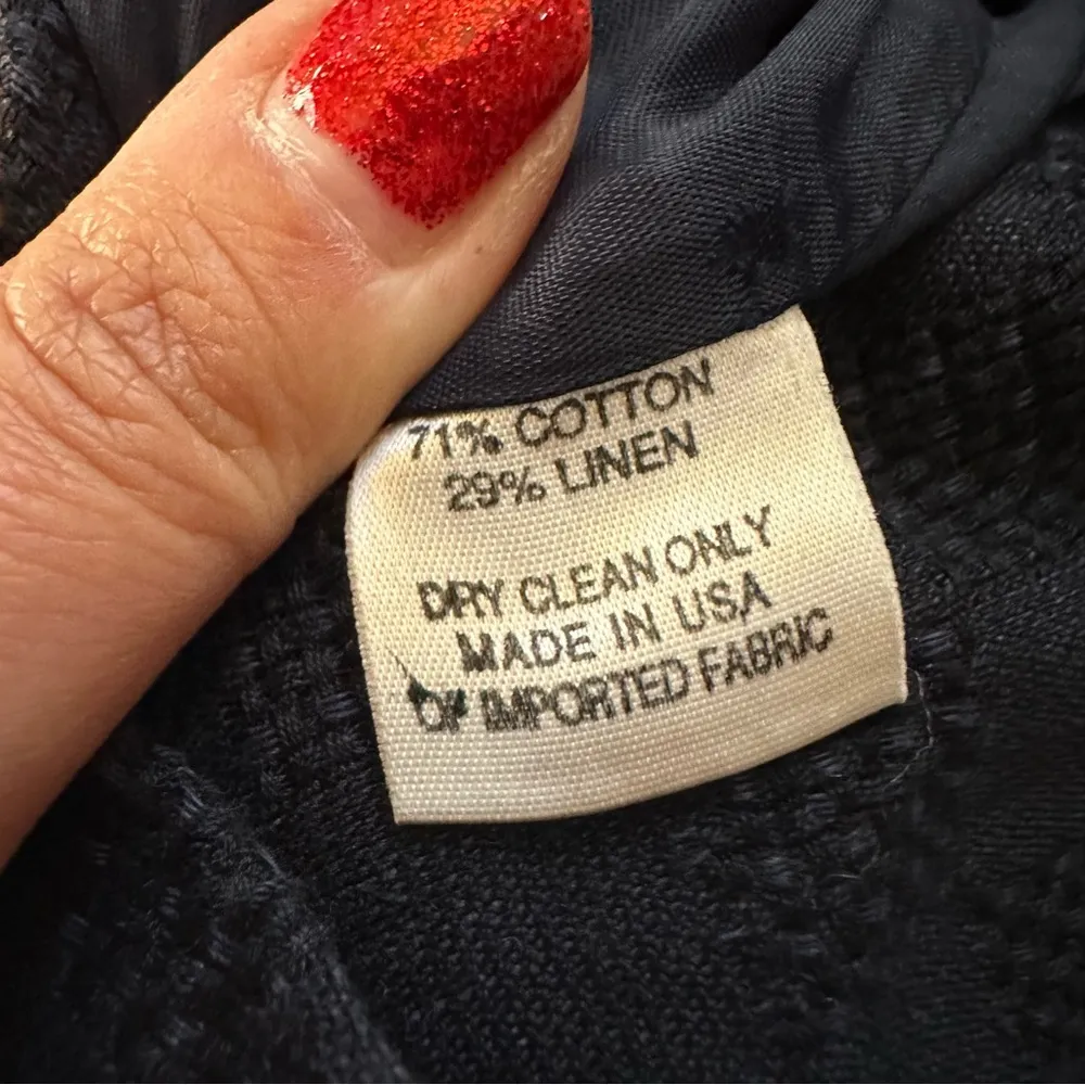 Tamotsu dark blue patterned short sleeve blazer top size small Size M - Image 8