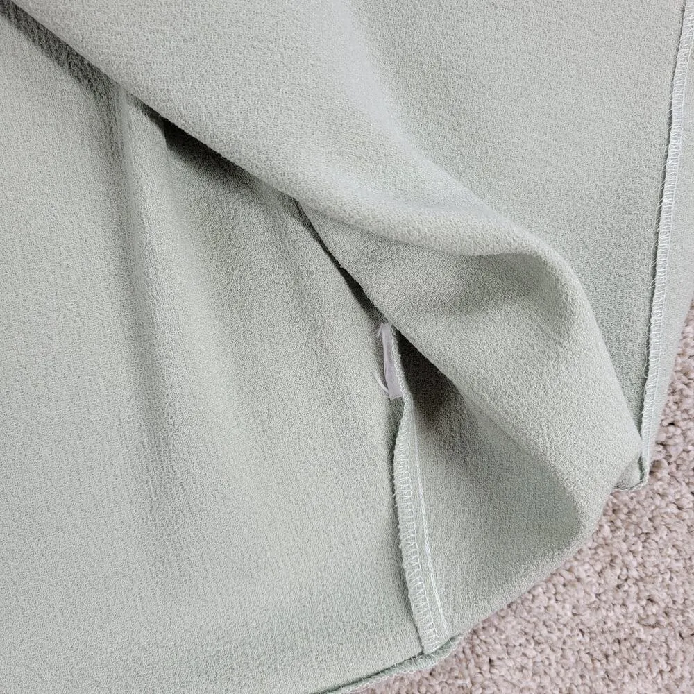 ASOS Womens Dress 4 Mint Green Textured Wrap V Neck Plunge Kimono Tie Waist - Image 16