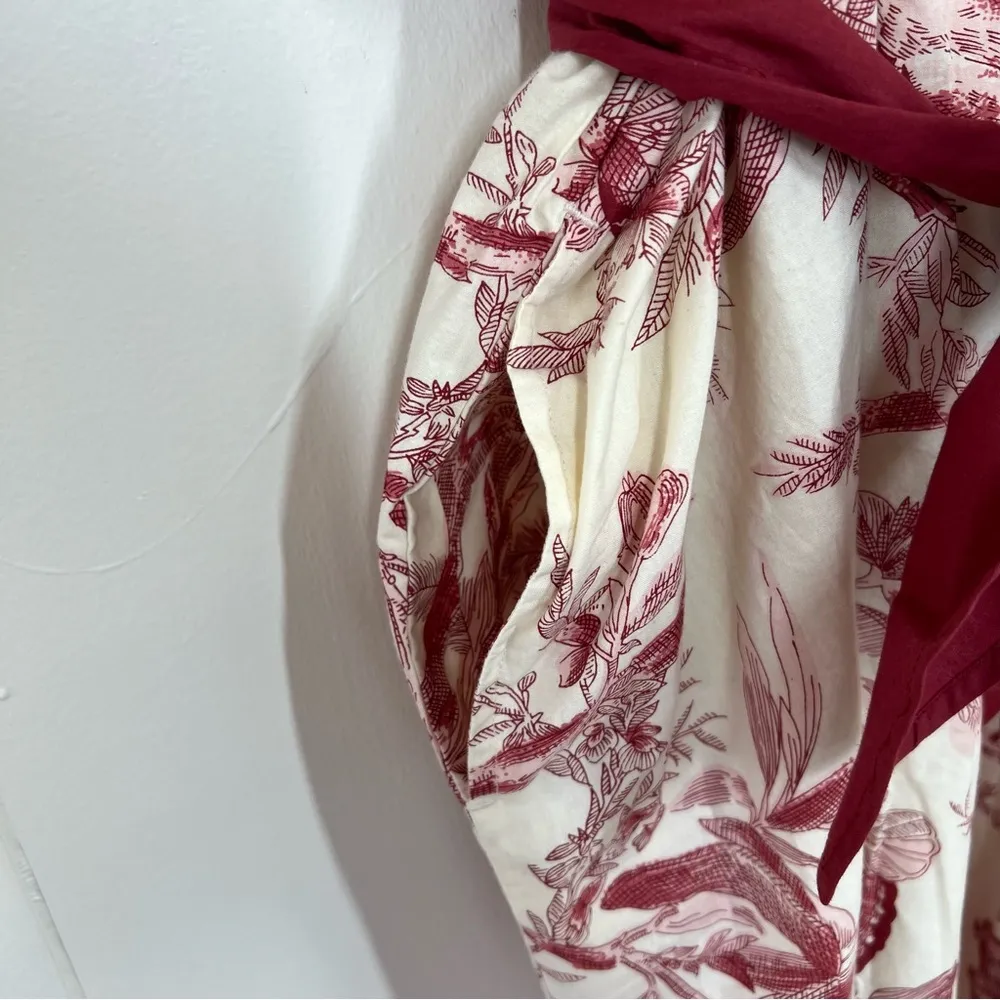 J. Peterman Cranberry Toile Print Kaftan Dress Red Size undefined - Image 7