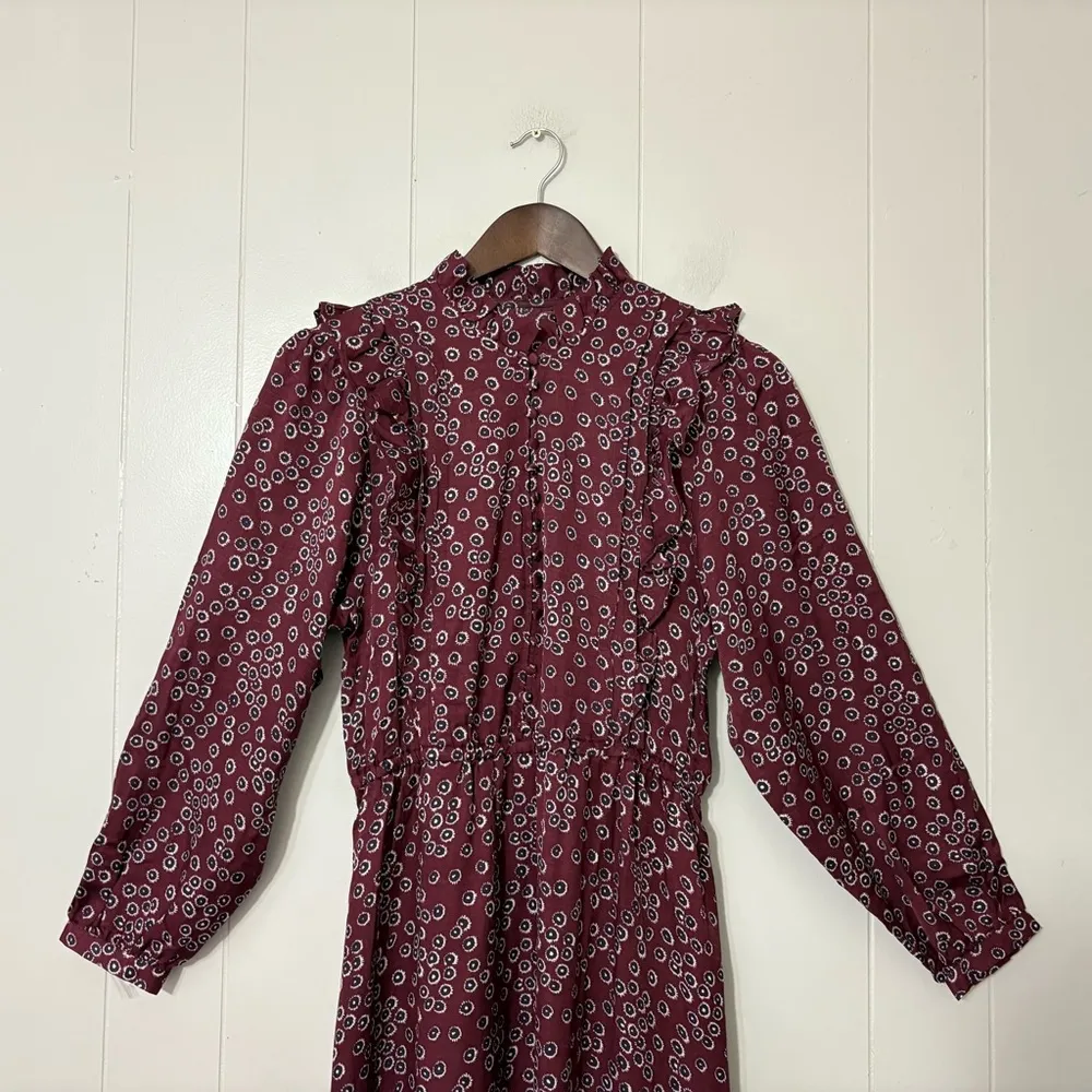 Outerknown Stardust Long Sleeve Midi Dress Floral Size S Boho Feminine Elegance - Image 4
