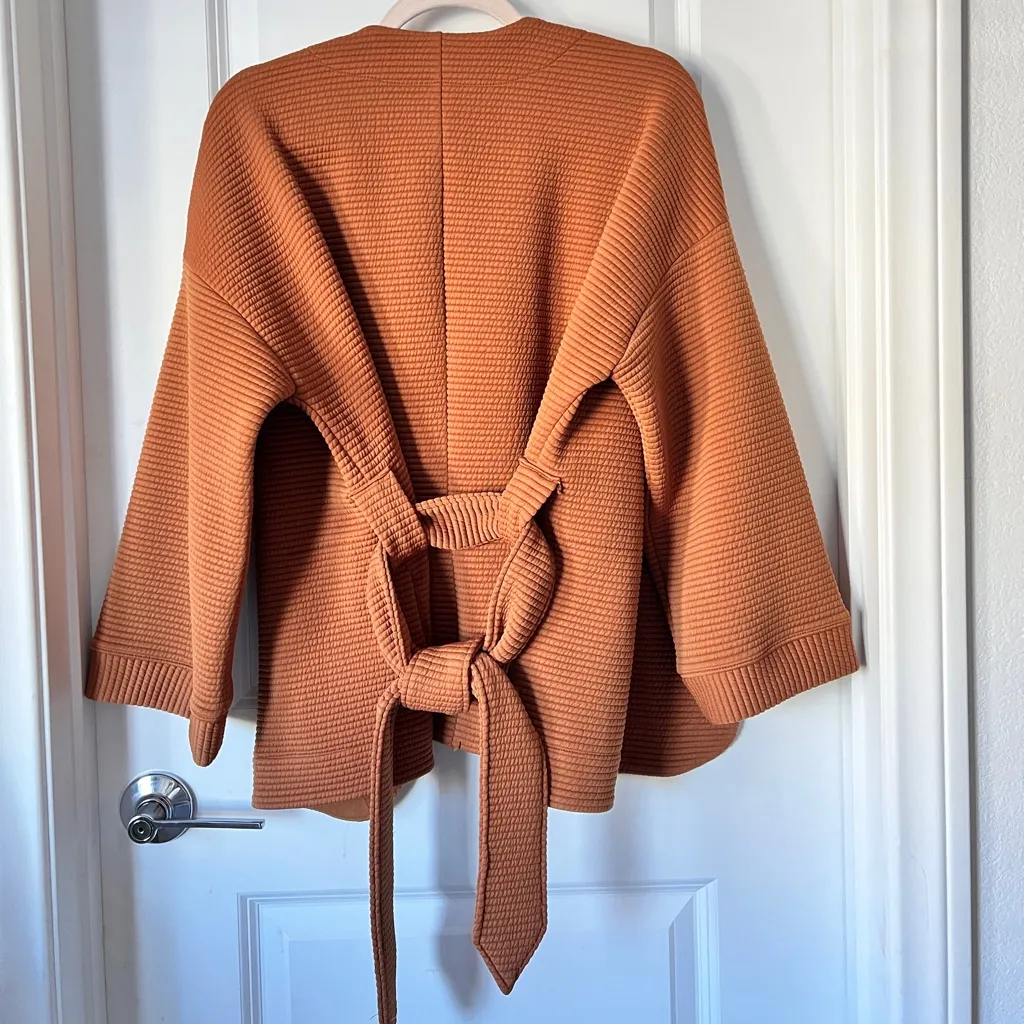 Madewell Texture & Thread Quilted Wrap Jacket Golden Pecan Small - Image 4