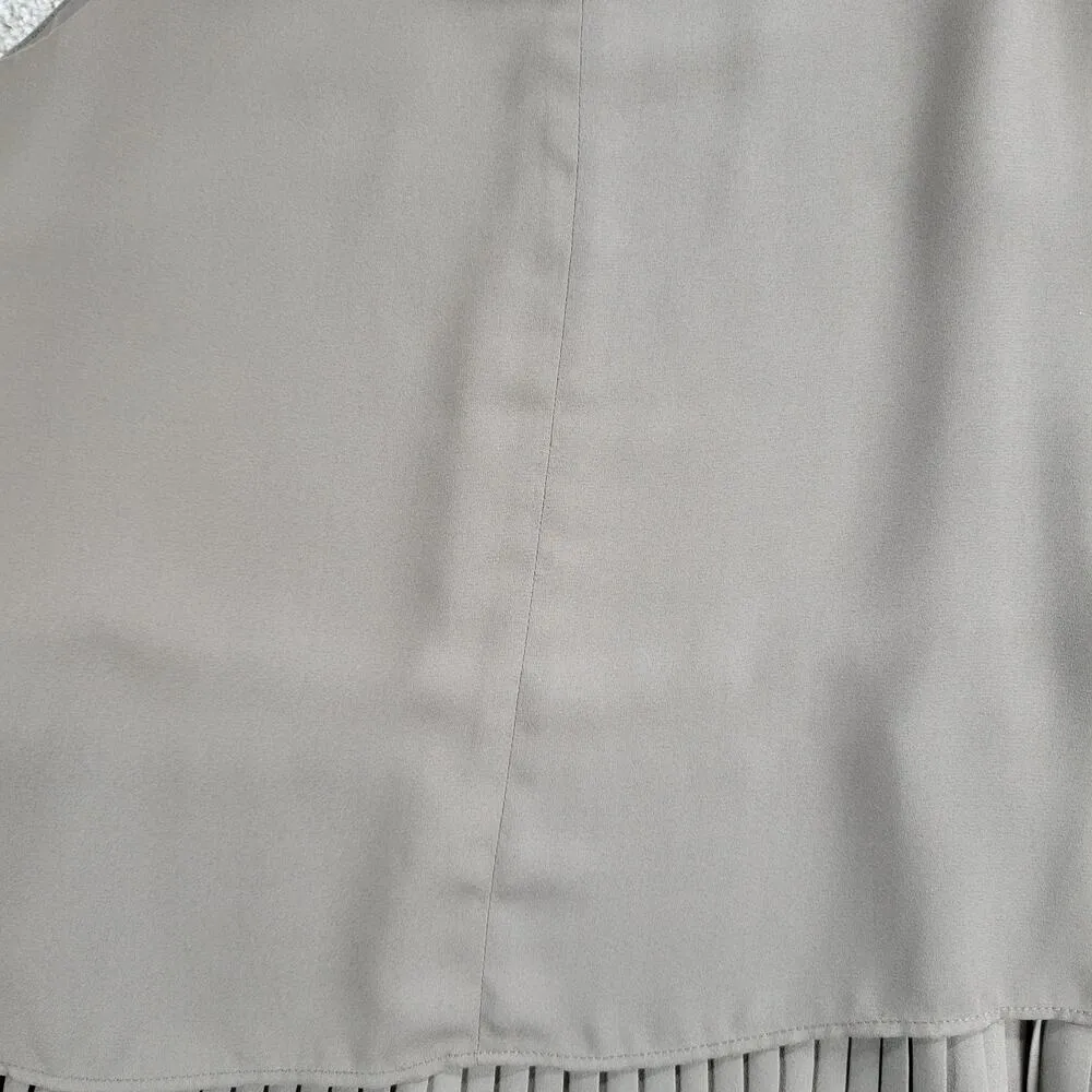 Banana Republic Womens Sleeveless Top Small Taupe Accordion Pleat-Hem Layered - Image 11