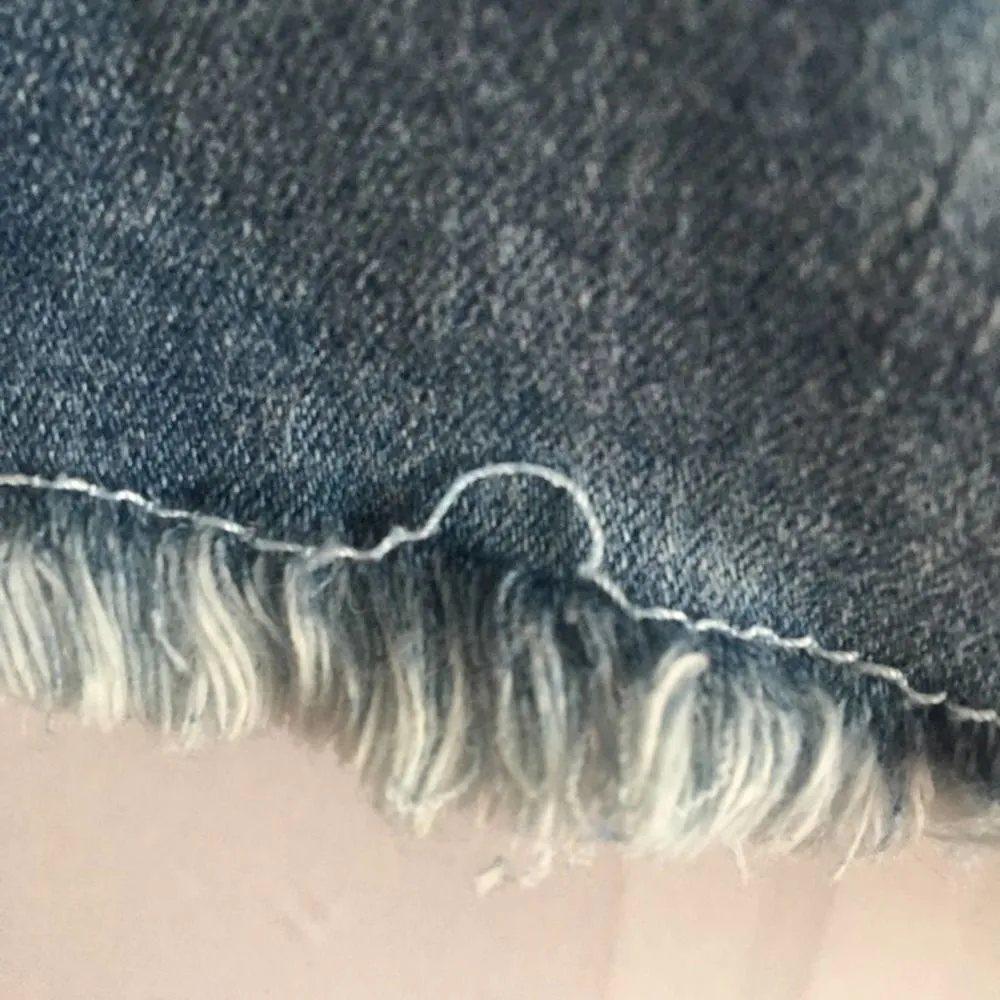 REWASH Frayed Fringe Raw Hem Denim Jean Shorts Junior's 15 / 32 Festival Blue - Image 5