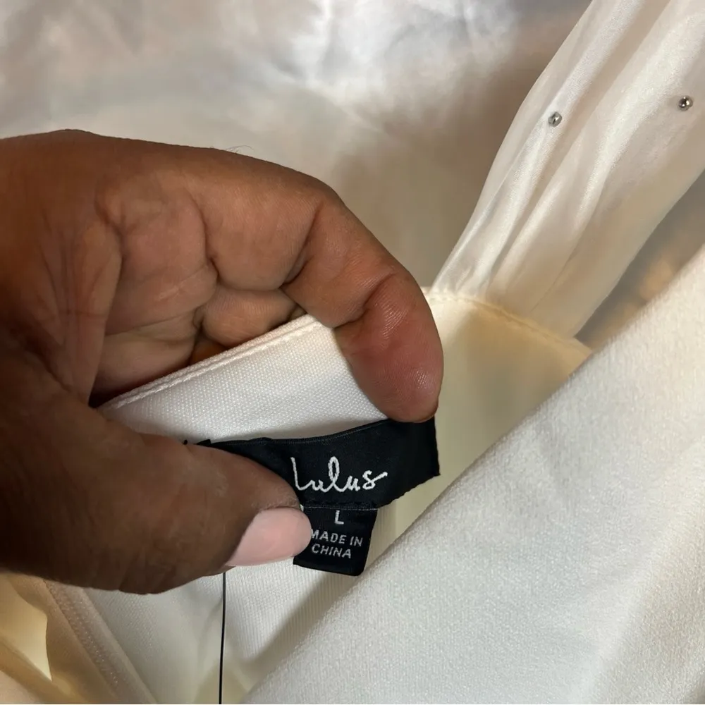 Lulu's White Jumpsuit with Bow Straps - Image 3