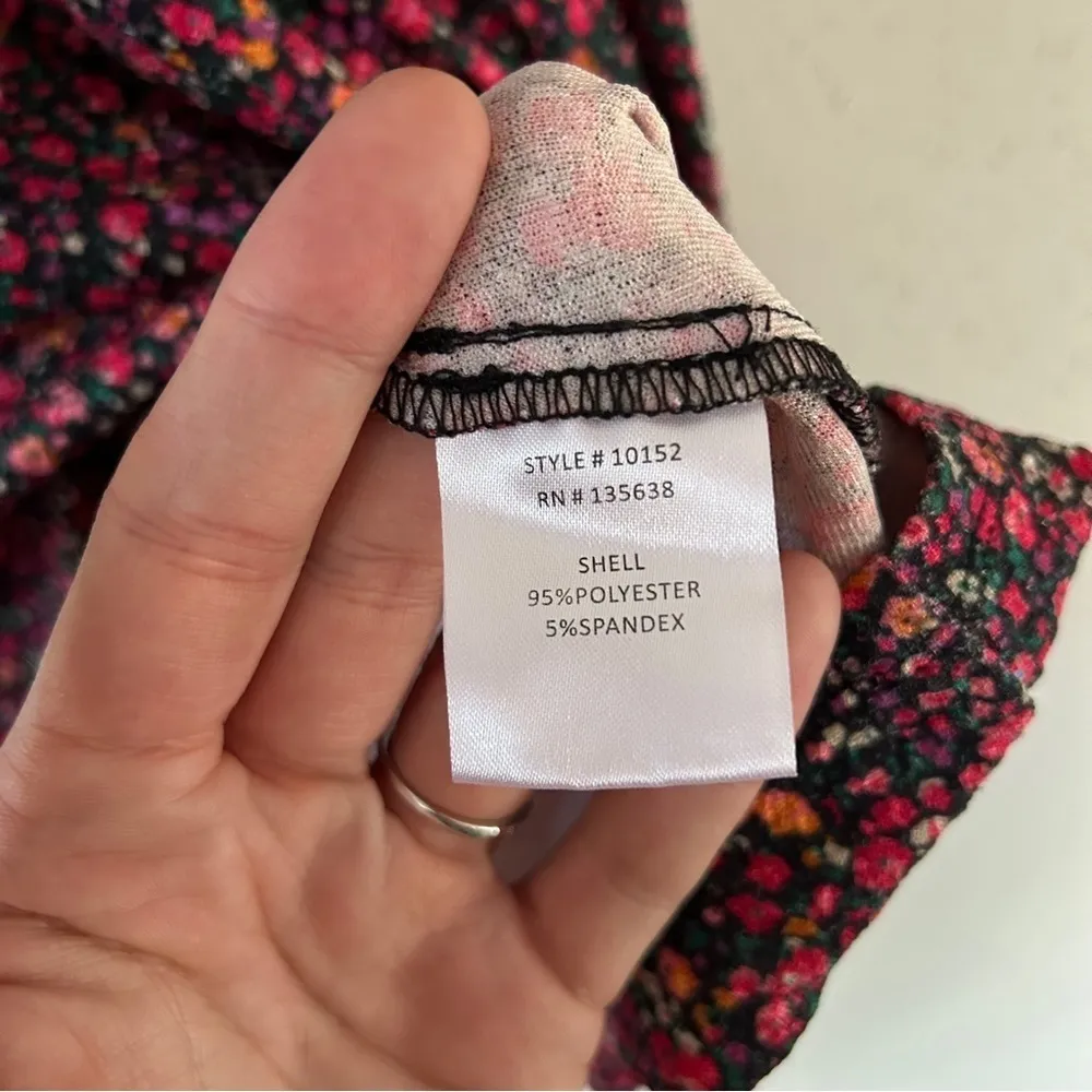 Hutch Pink Floral V-Neck Mini Dress 0X Valentine’s Day Spring - Image 4