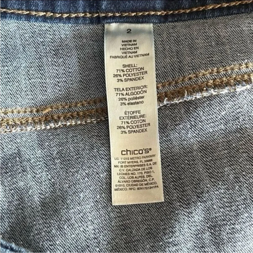 Chico’s Perfect Stretch Girlfriend Slim Leg Ankle Jeans Blue Size 10 - Image 5