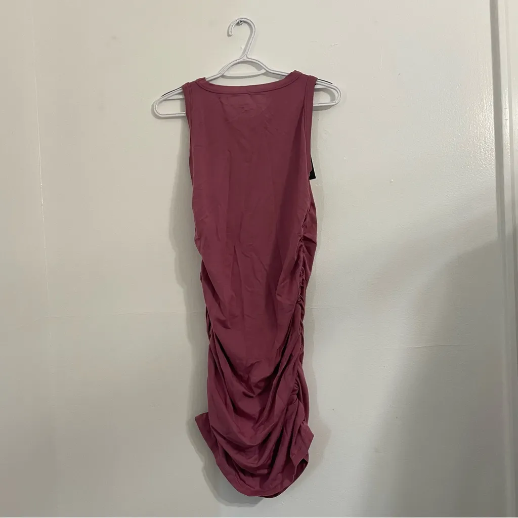 NWT Dai Moda Ruched Sleeveless Sheath Dress | Size: Medium Pink - Image 4
