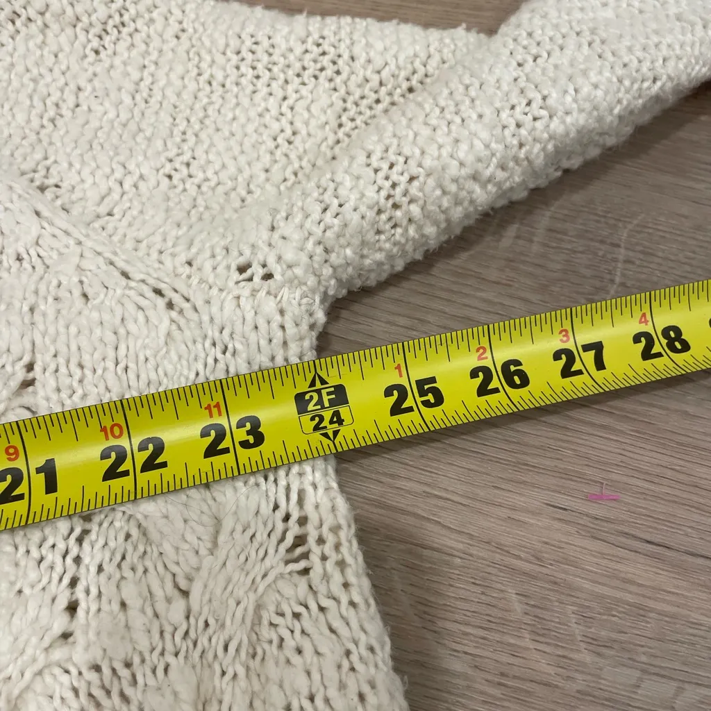 Free People Cream Cable Knit Sweater - Image 7