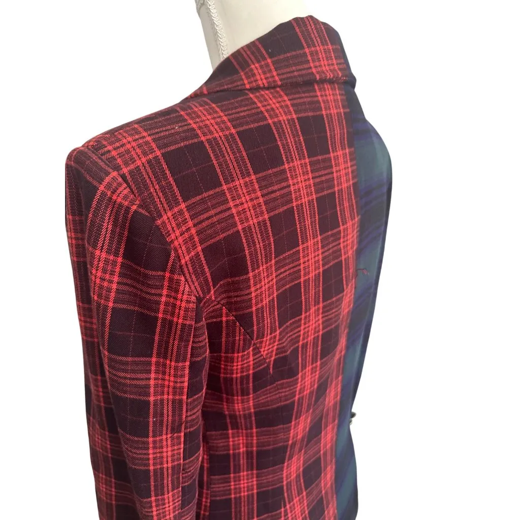 STEVE MADDEN Plaid Tartan Split Buttoned Blazer Jacket Sz Small - Image 10