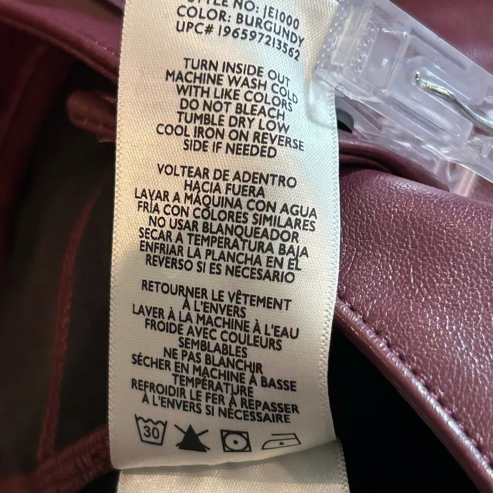 Joie‎ Pants Womens 8 Burgundy Straight Faux Leather Limited Edition Pants NEW - Image 11