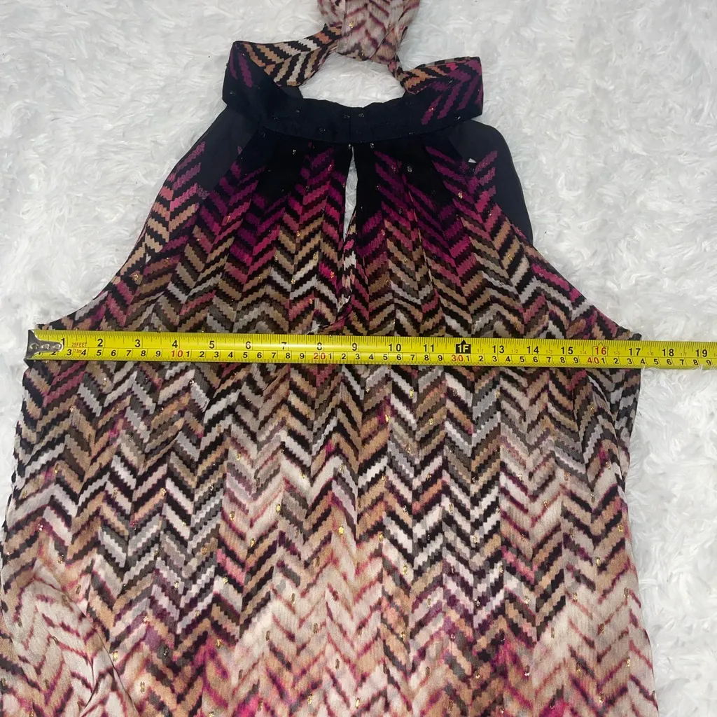 White House Black Market WHBM halter sleeveless blouse chevron woman’s 0 - Image 6