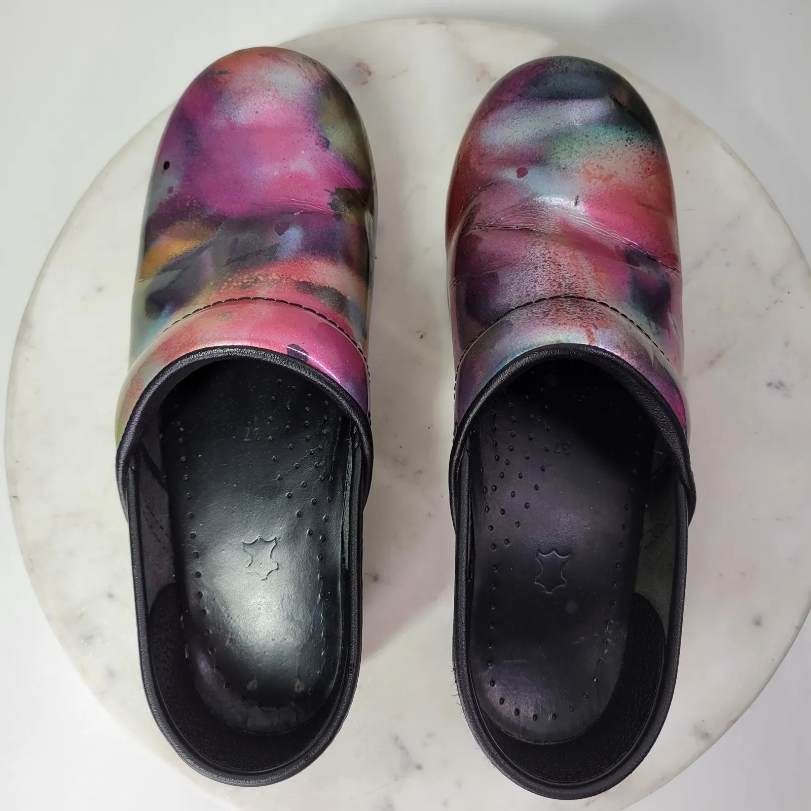 Dansko Pro Clogs Womens 7/37 Iridescent Metallic Multicolor Patent Leather - Image 4