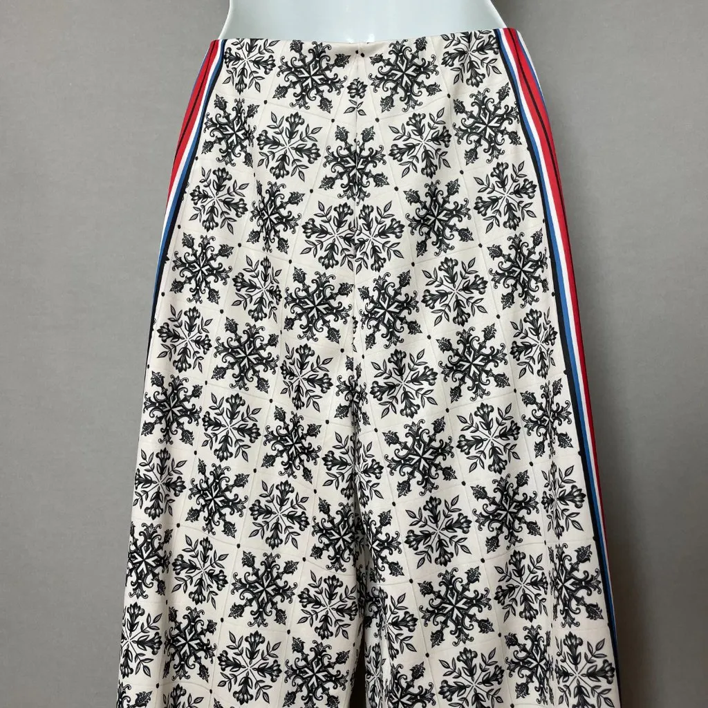 Zara Wide Leg High Waist Palazzo Scarf Print Flowing Trousers Moroccan Tile Smll - Image 8