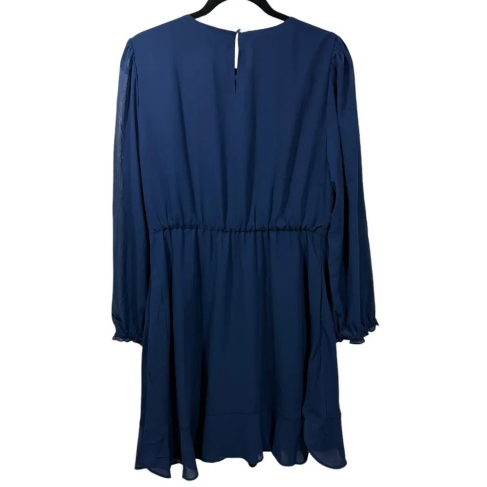 NWT J. Crew Mini Dress With Flounce Hem Navy Size 14 Feminine Flirty‎ Preppy - Image 5