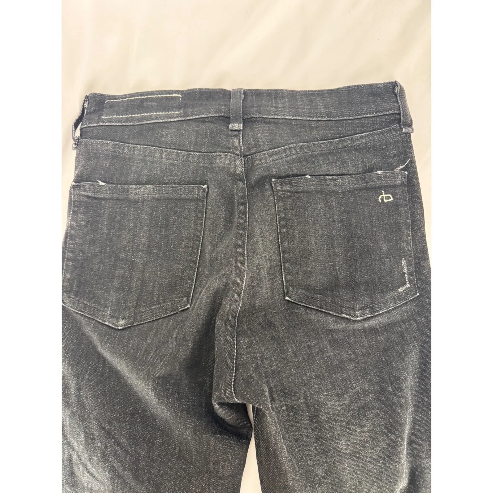 Rag & Bone Distressed Black Wash Denim‎ Jeans Ripped Knee Slim Fit Size 25 - Image 5