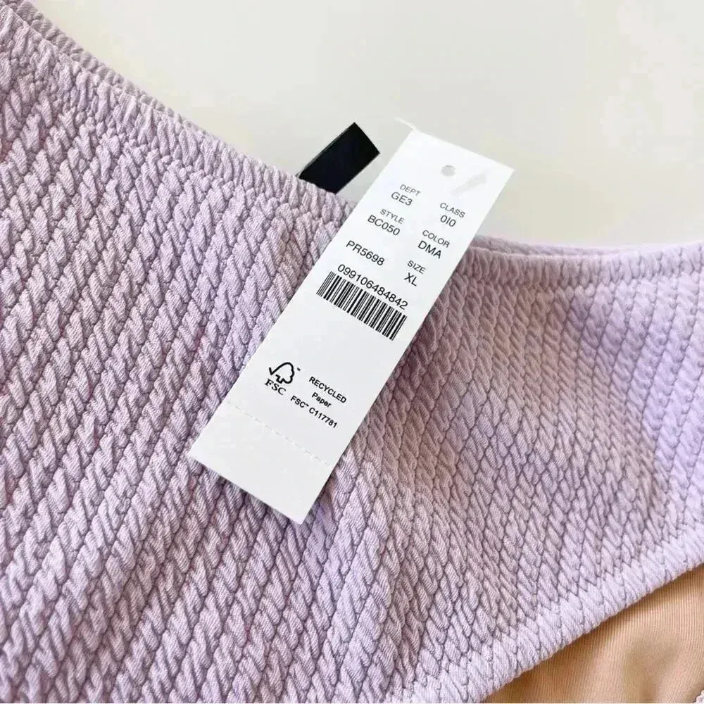 J Crew Textured curved waist High Leg Cut cheeky bikini bottom Size XL NWT - Image 4