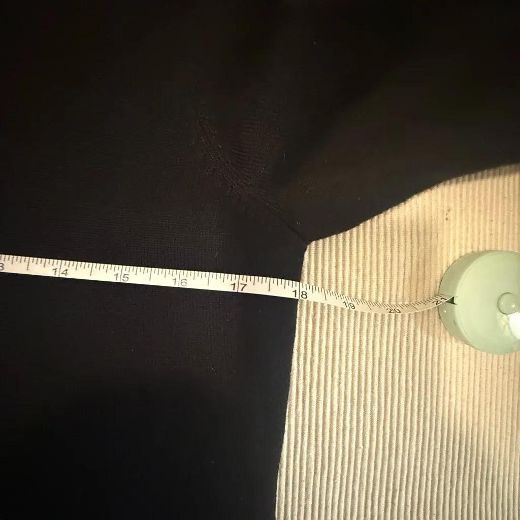 J Howard Black Knit Long Sleeve Dress with White Scroll Hem – Size Large - Image 4