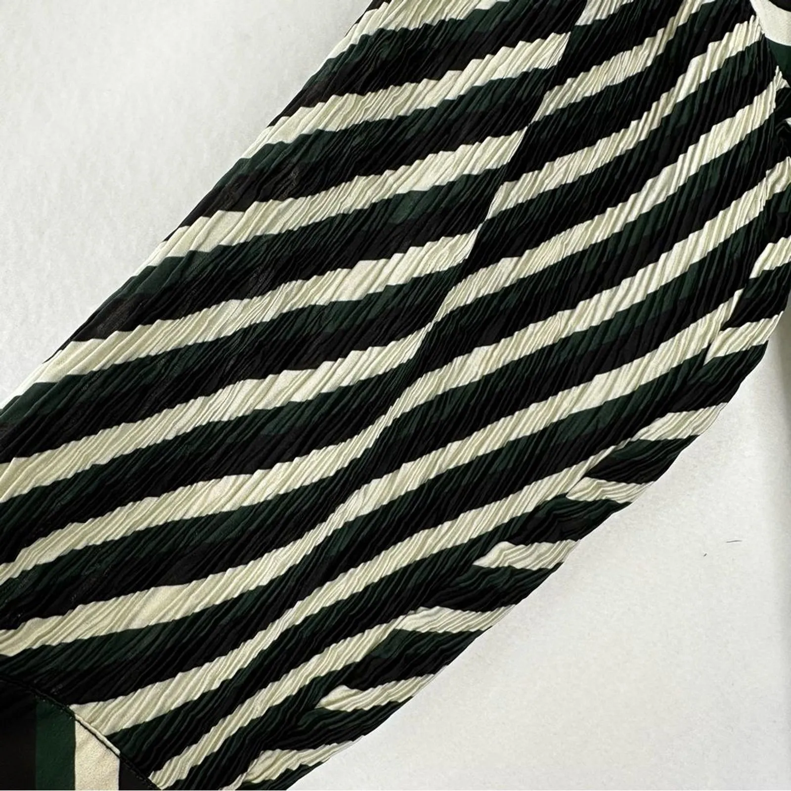 Zara Basic Green Black & White Stripe Polyester Nightshirt Ladies‎ - Image 6