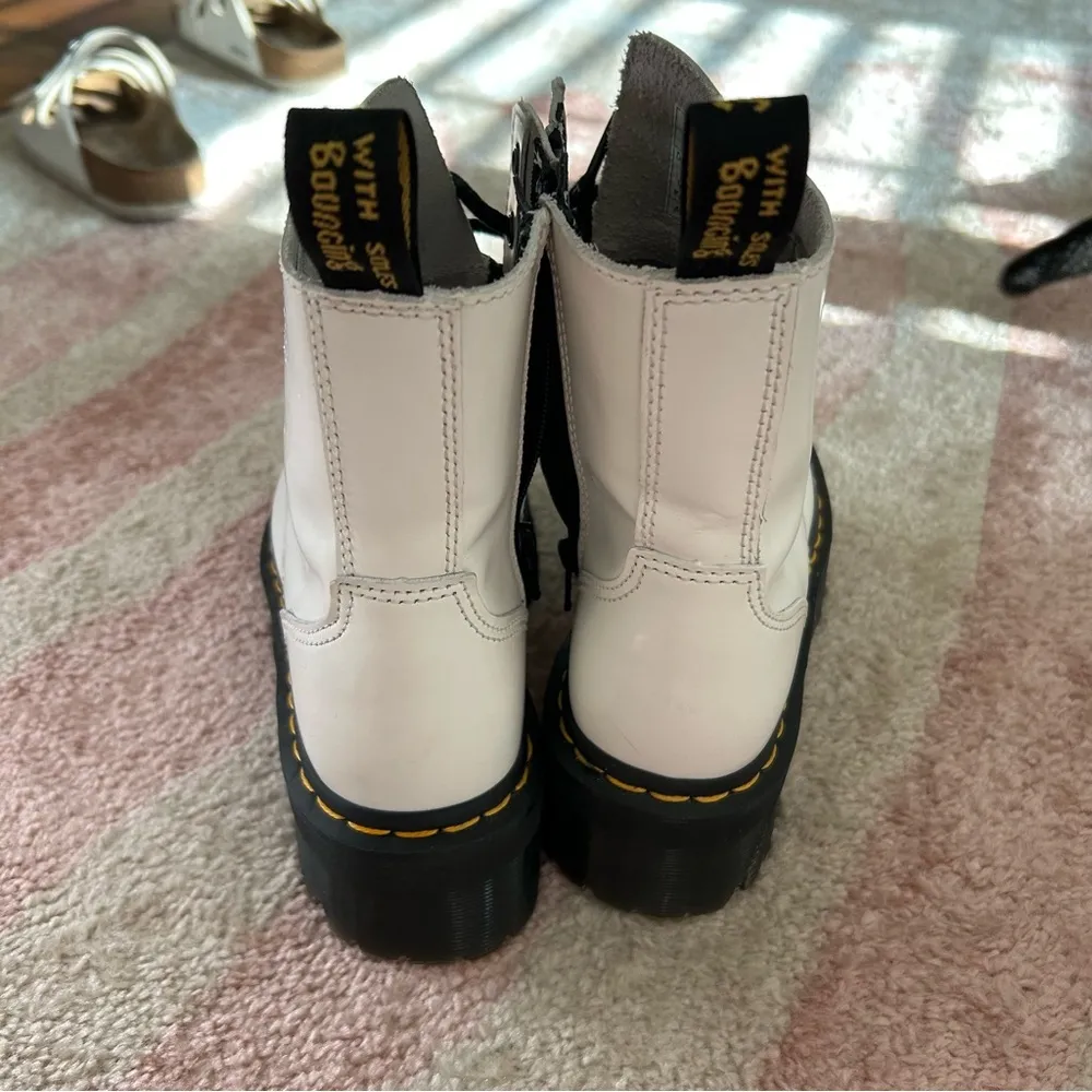 Dr. Martens White Jadon Smooth Leather Platform Boots - Image 10