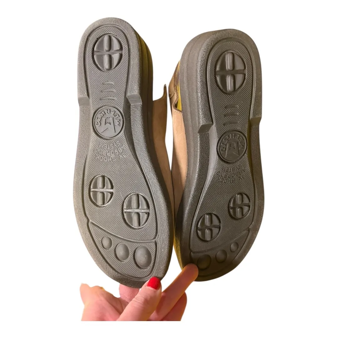 MEPHISTO Womens Beige Leather Peep Toe Slingback Sandals Shoes Sz 8 Tan - Image 6