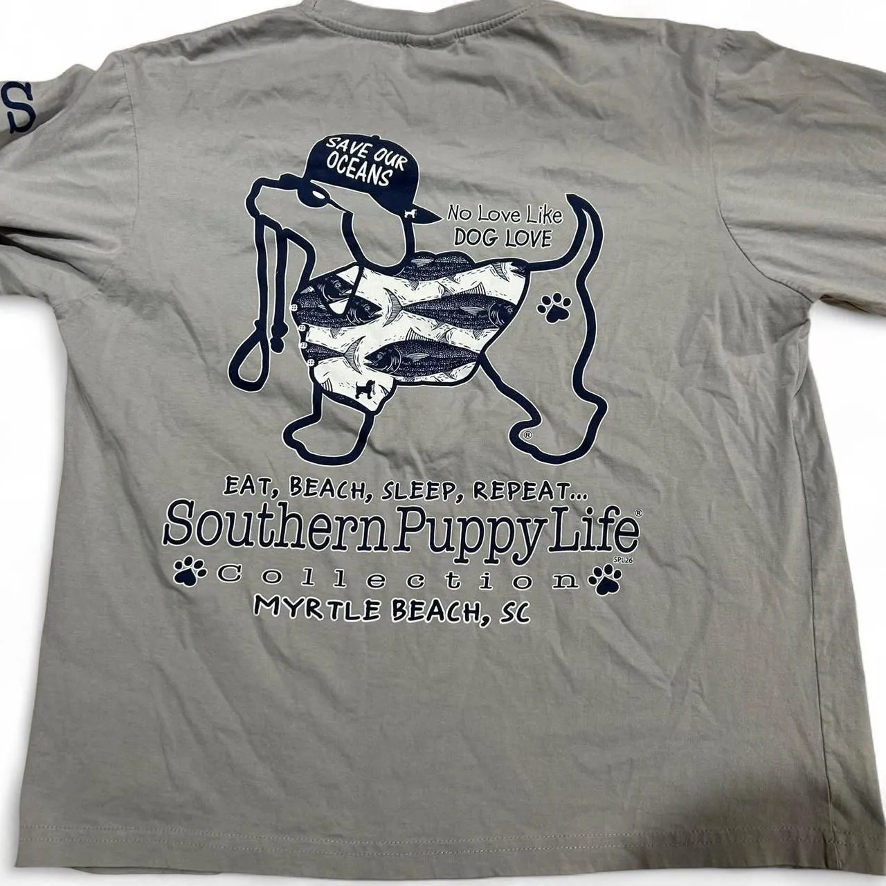 Spicy Tuna Southern Puppy Life Long Sleeve Tee Gray Size M - Image 5
