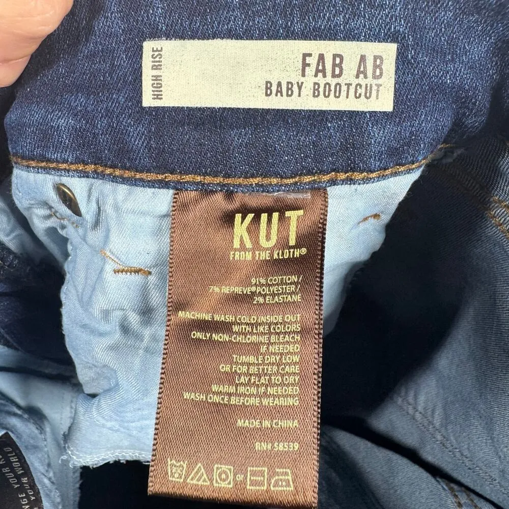 Kut From the Cloth Jeans Women 6 Blue Bootcut Western Boho Dark Wash High Rise - Image 9