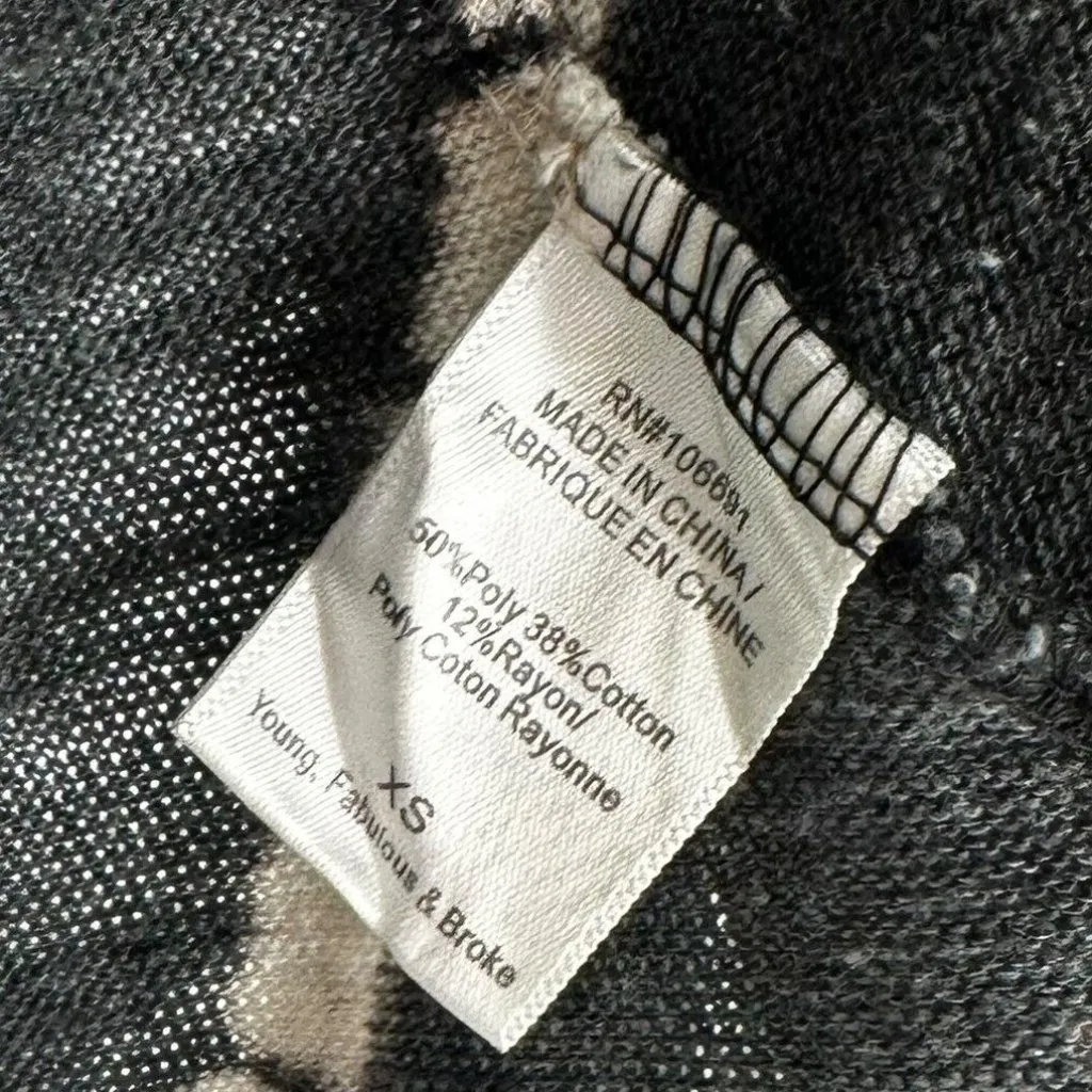 Young Fabulous & Broke Gray Tie Dye Knit Top Size XS Cotton Blend Sweater - Image 5