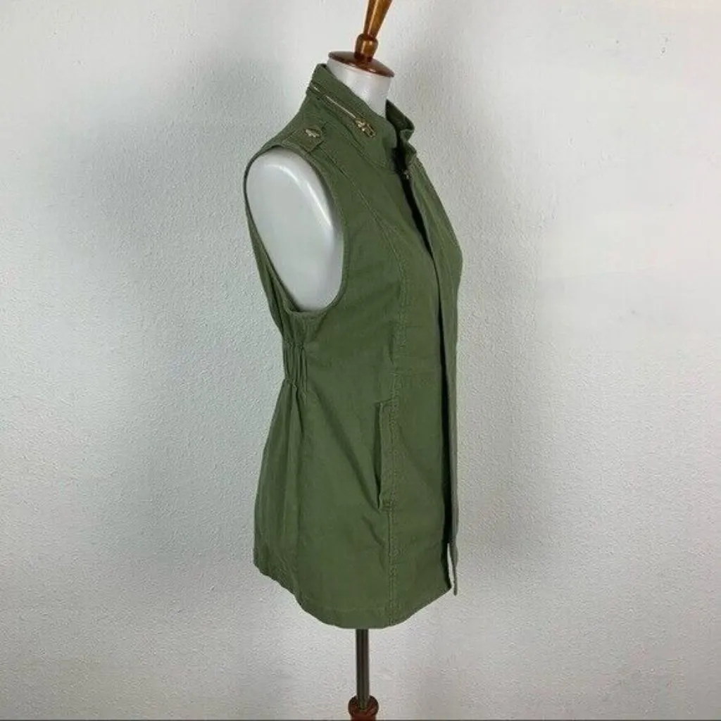 Cabi Explorer Vest Utility Army Green XS‎ Zip Up Sleeveless - Image 4