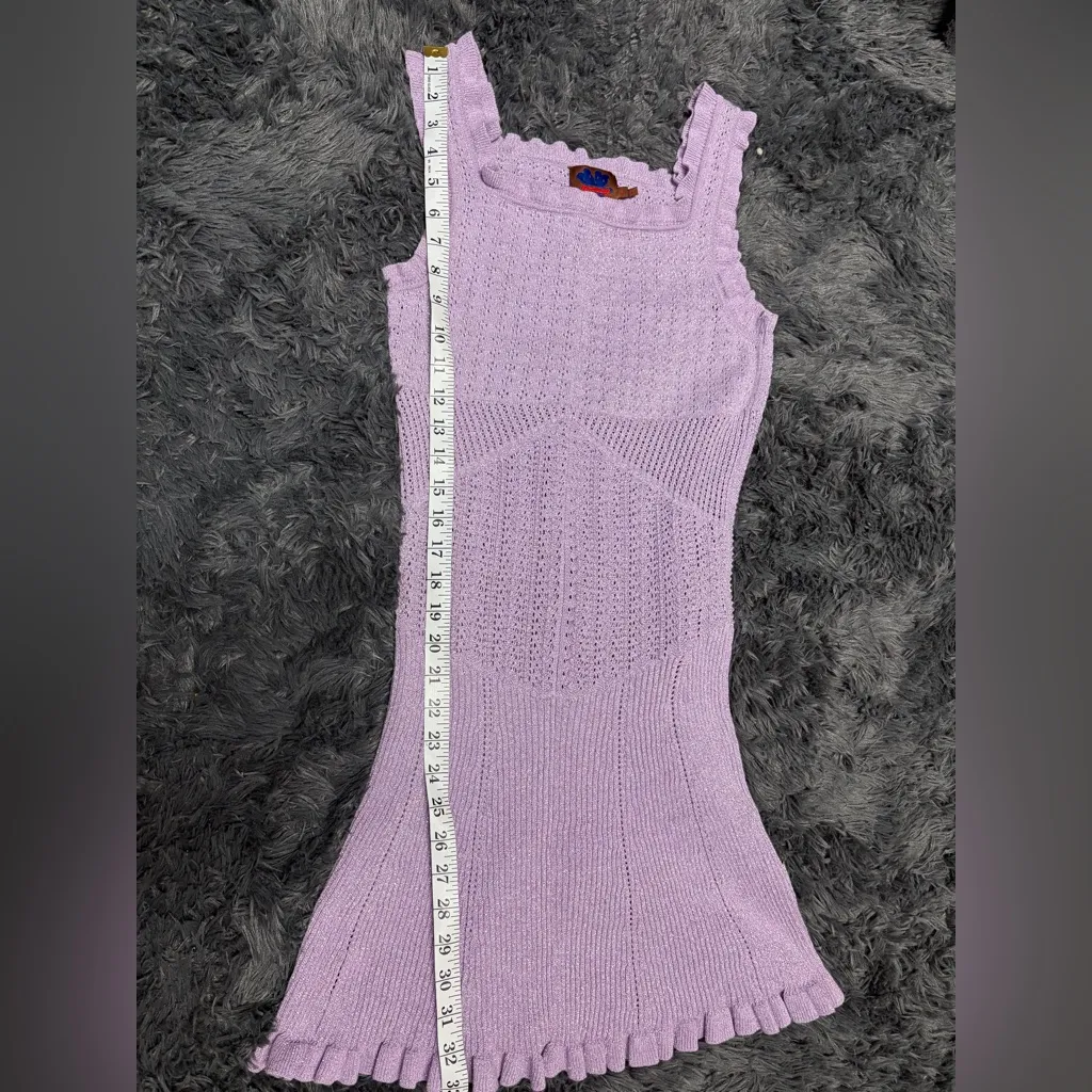 Heaven by Marc Jacobs Jacobs Lilac Lavender Purple Pointelle Mini Dress small - Image 16