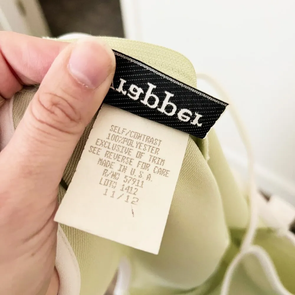 [Vintage] 90s Wrapper Green Mini Dress Daisy Belt Y2K High Neck Halter Sz Large - Image 11