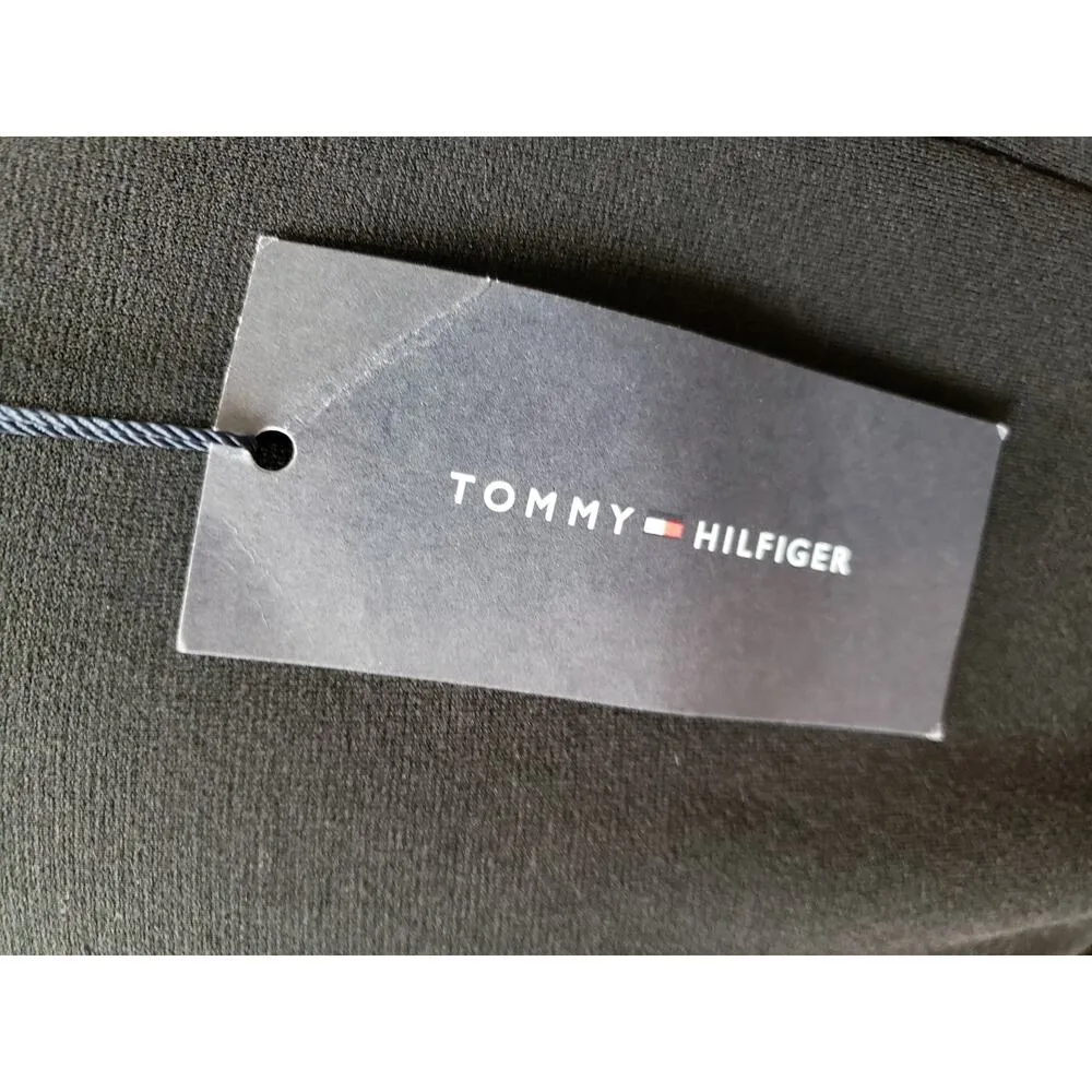 Tommy Hilfiger Fit & Flare Dress Womens 12 Black Leopard Print Pleated High Neck - Image 6