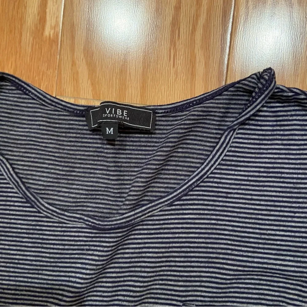 Black and White Striped Women's Cover Up Gray Size M - Image 2