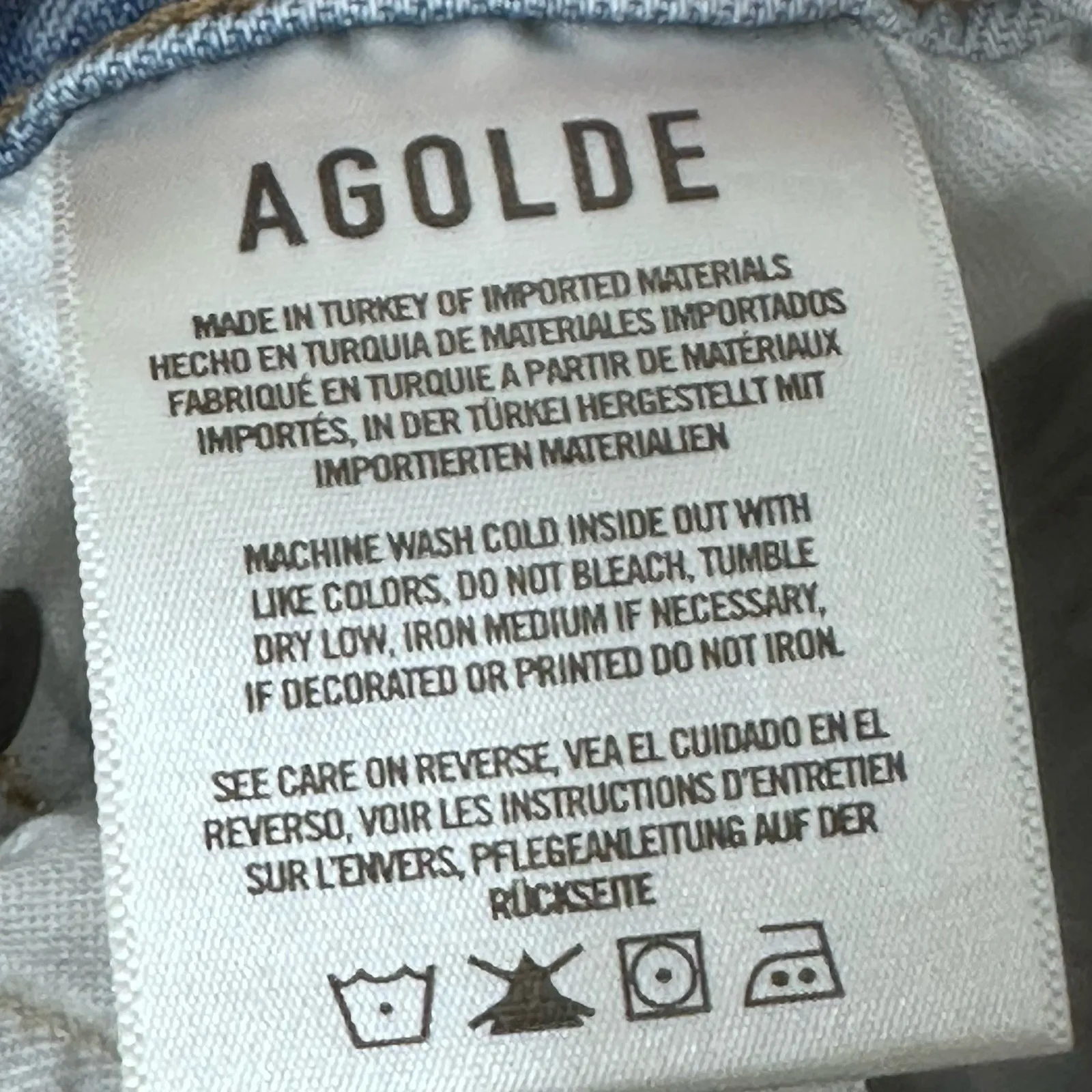 AGOLDE Riley High Rise Straight Crop Jeans in Zephyr Size 28 Button Fly Raw Hem - Image 9