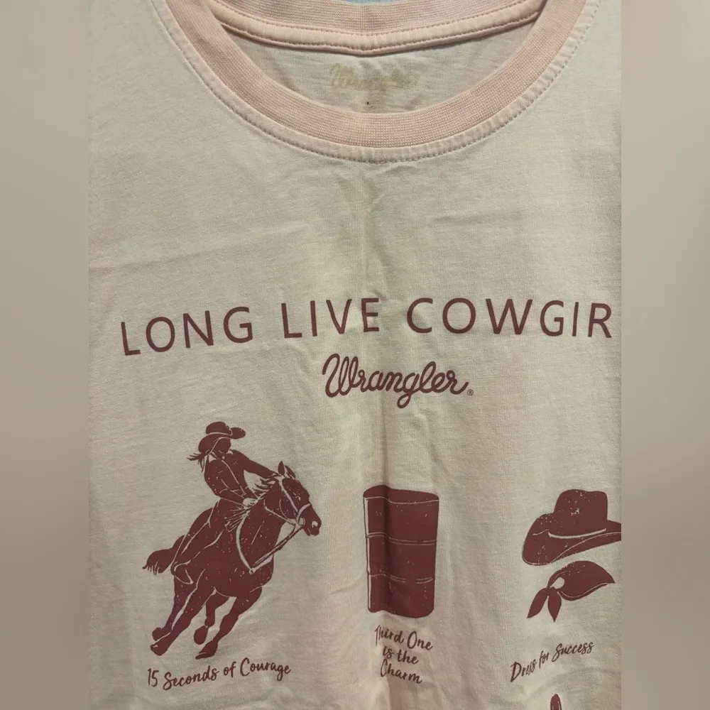 Wrangler “Long Live Cowgirls” Tee Rodeo Western Cowgirl Graphic Tee S - Image 6