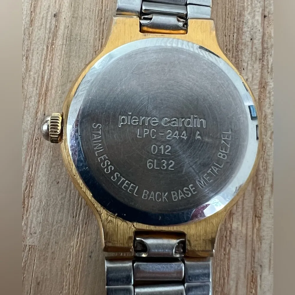 Pierre Cardin Vintage Ladies Watch Diamond Black Dial Two-Tone Bracelet - Image 11