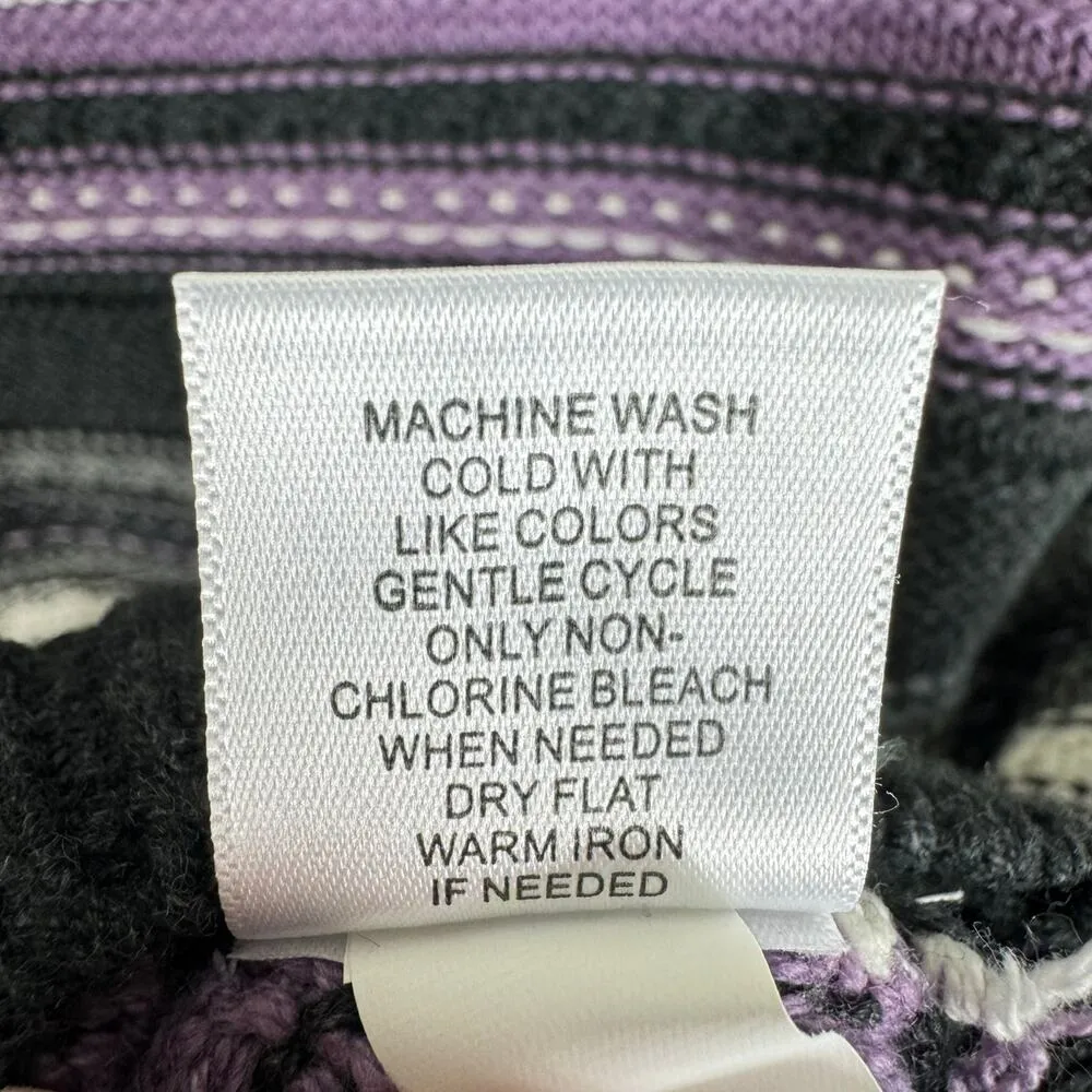 Croft & Barrow NWOT Striped Cowl Neck Short Sleeve Chunky Knit Sweater Size L - Image 7