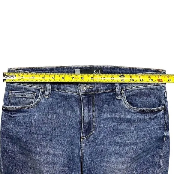 Kut from the Kloth Women's Reese Ankle Straight Jeans Size 6‎ Blue Distressed - Image 6
