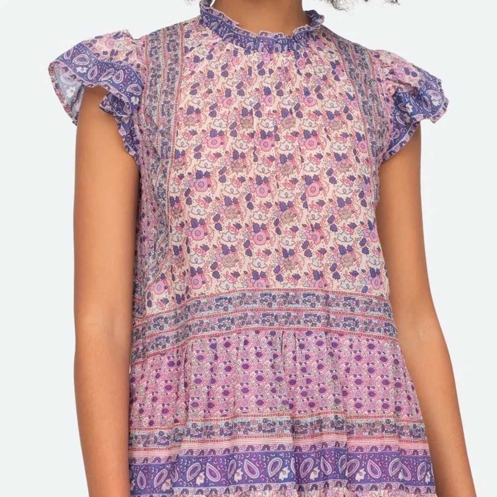 Sea New York Bianca Tiered Tunic mini Dress in Violet - Image 3