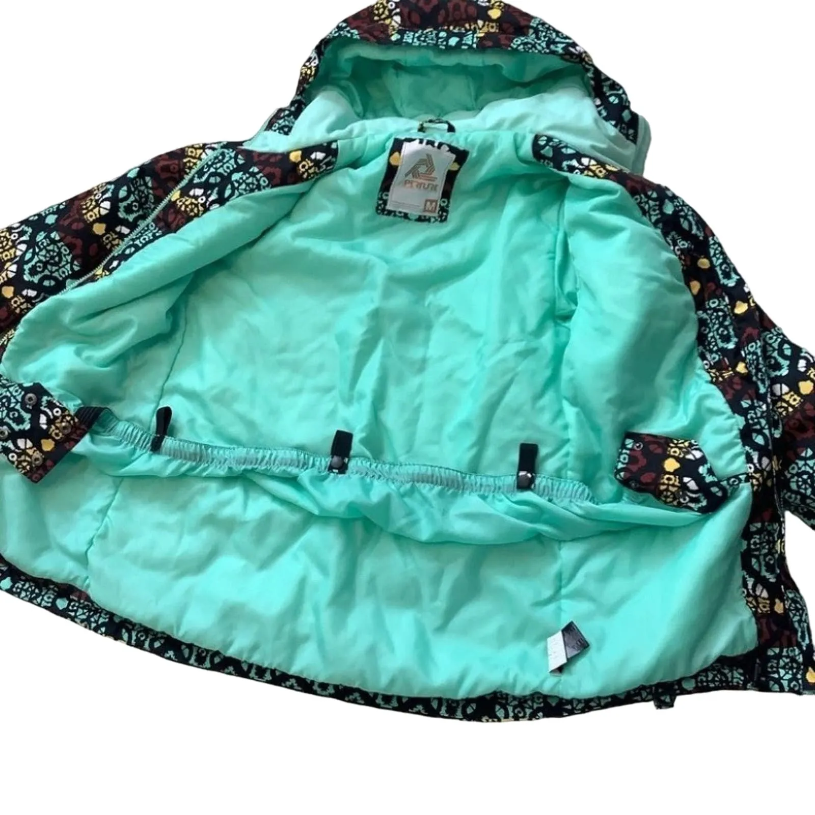 Aperture Size Medium M Intricate Funky Pattern Blue Snowboard Ski Coat Winter - Image 12