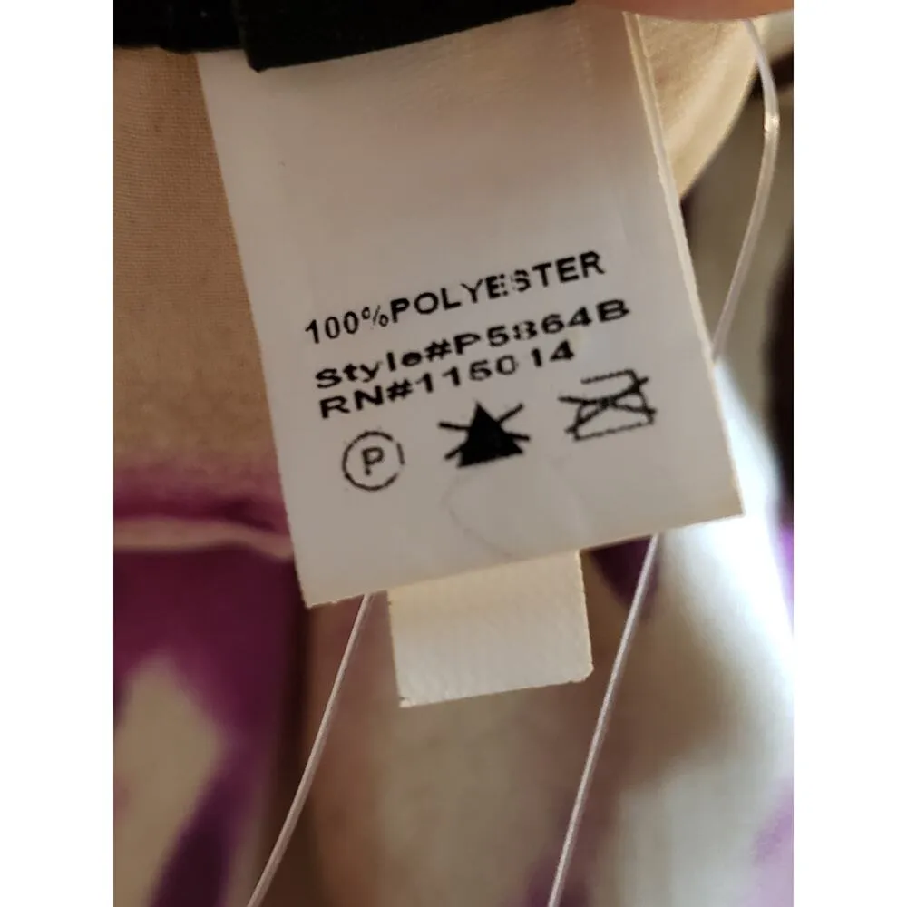 Nikibiki Jumpsuit Womens Large Purple Palm Leaf Print Tie Waist Surplice Neck - Image 6