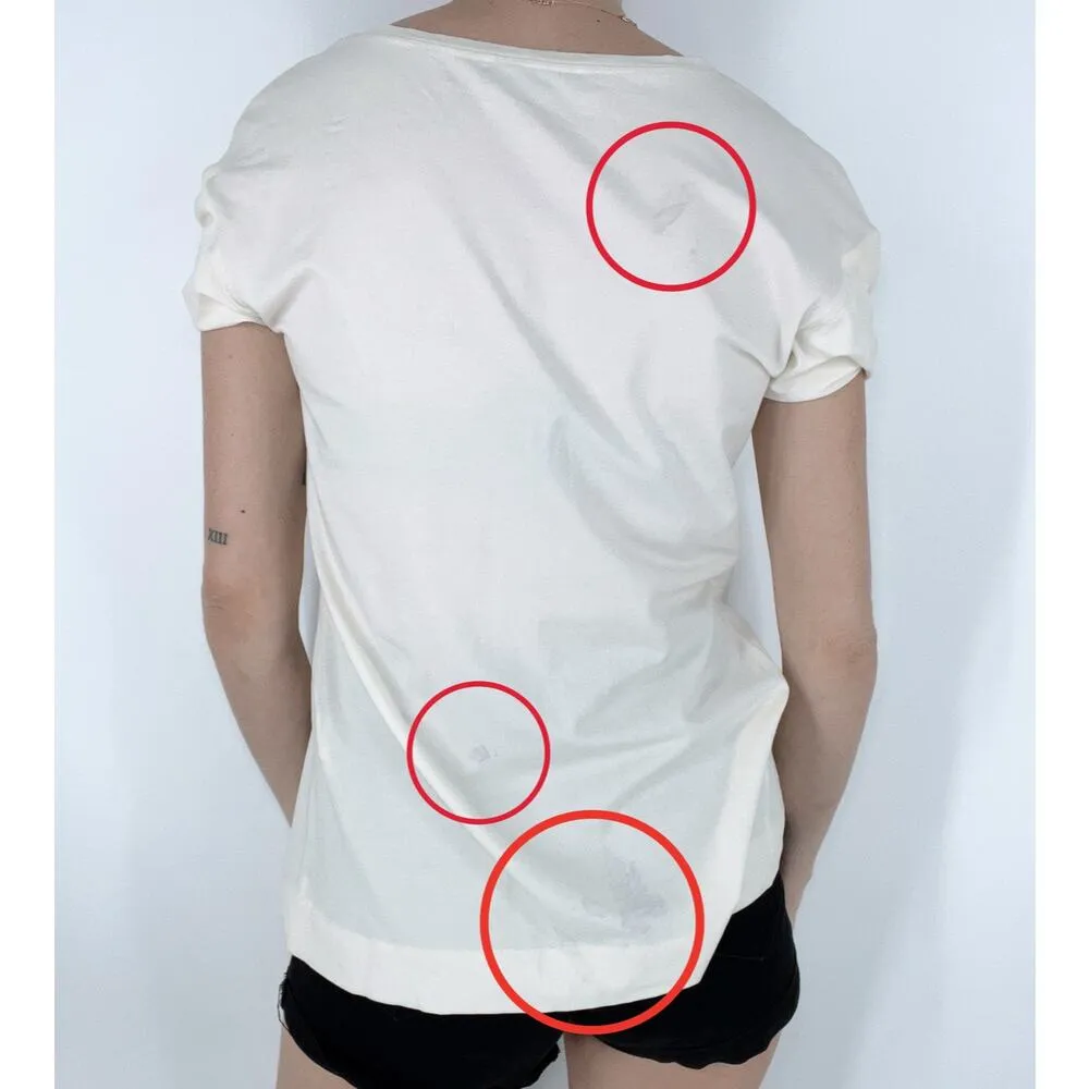 NWT Piazza Sempione Cream V-neckline Short Sleeve Blouse Size IT 44/10 - Image 2