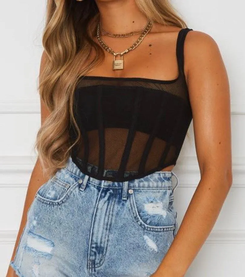 White Fox Boutique Black Crop Top - Image 2