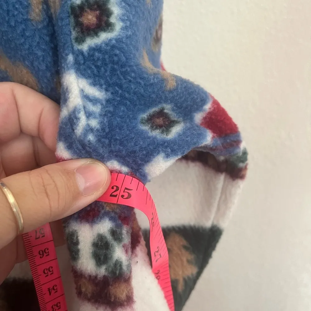 Alfred Dunner Vintage Fair Isle Fleece Jacket Sweater Size L Winter Christmas - Image 4