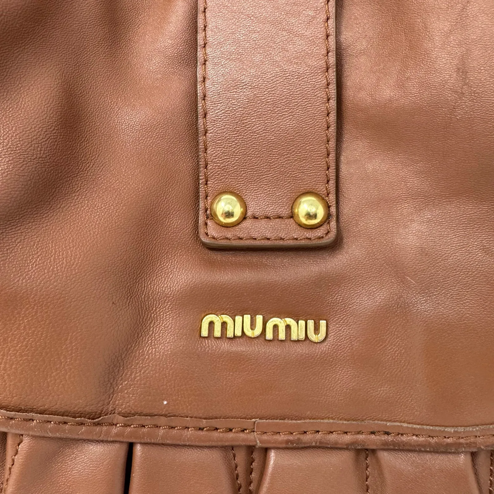 Miu Miu Brown Coffer matelassé leather hobo/shoulder bag with Braided Handle - Image 6