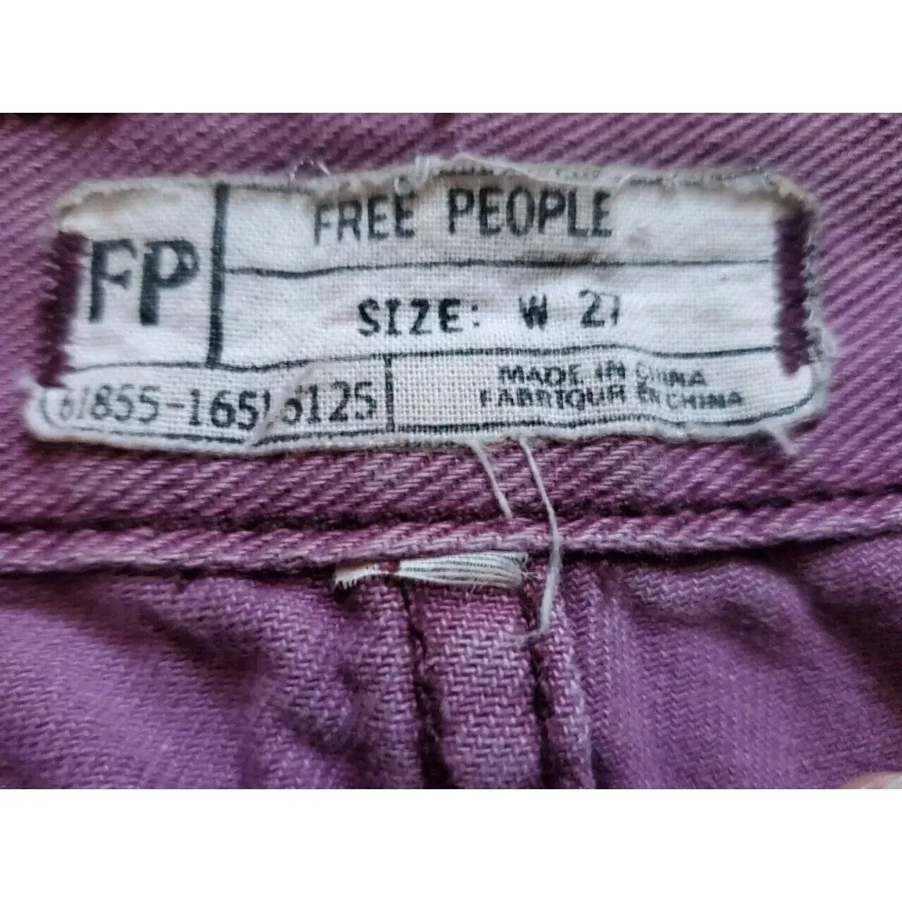 We The Free People Booty‎ Shorts Women 27 Purple Denim Raw Distressed Hem Jean - Image 3