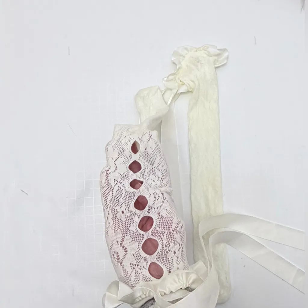 NWOT Stems Lolita Knee Socks in White - Image 5