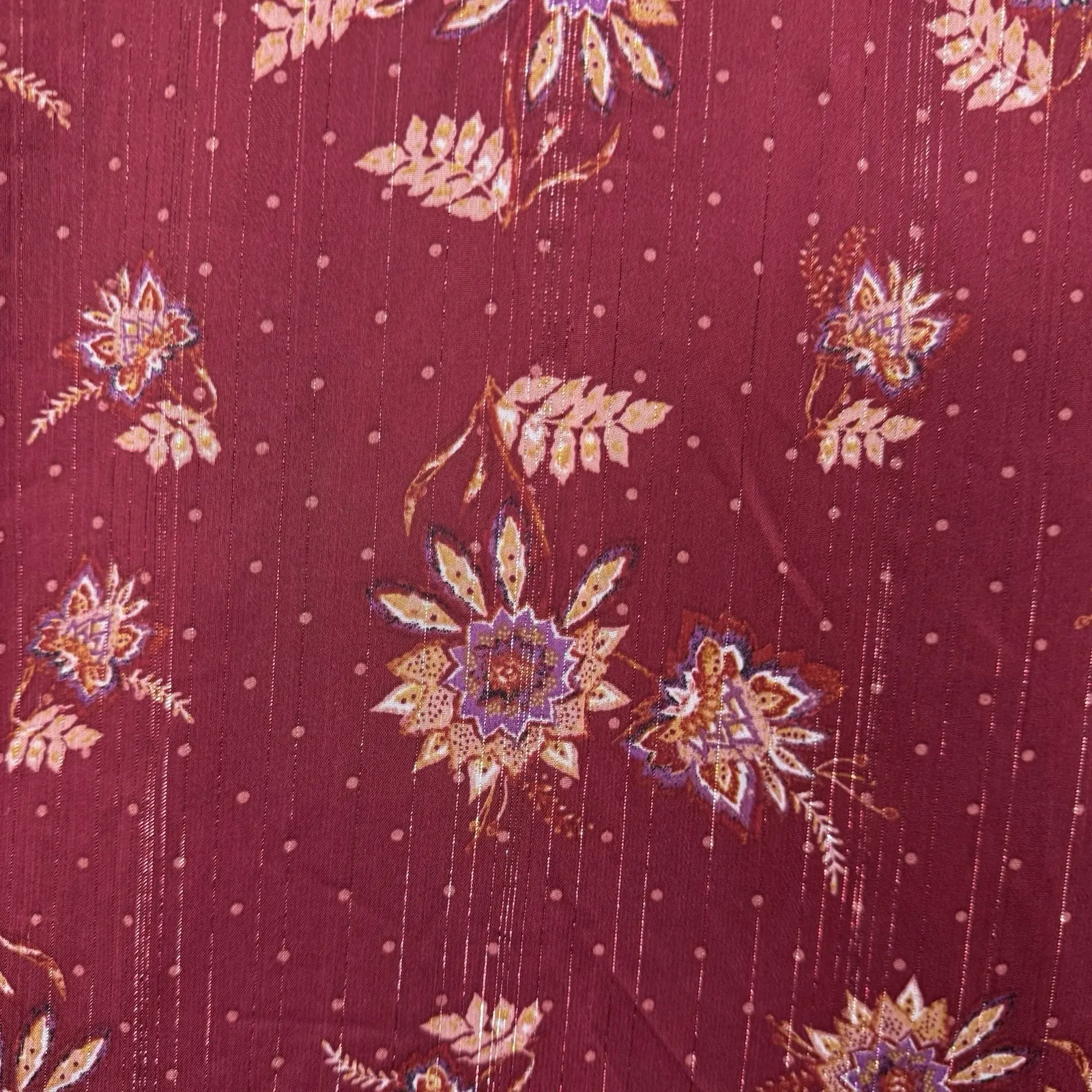 Catherines Red Floral Chiffon Boho Ruffle Bell Sleeve Flowy Top Size 4X‎ - Image 5