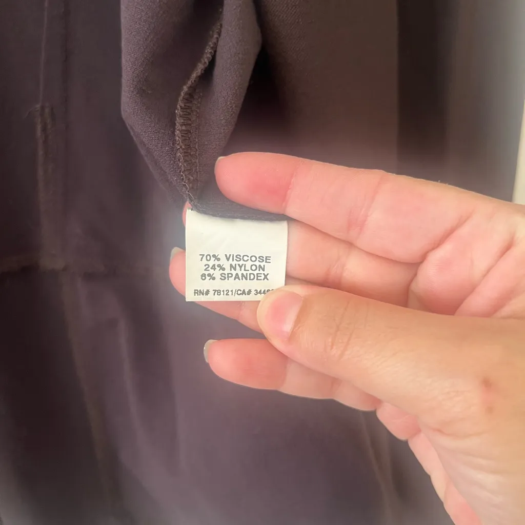 Eileen Fisher Open Front Stretchy‎ Brown Blaster Viscose Sz Large - Image 3