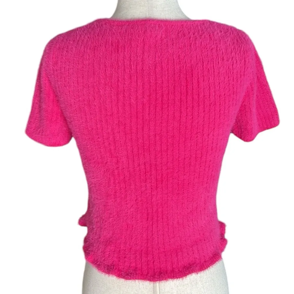 Sincerely Jules Chain Link Fury Open Front Cropped Cardigan - Image 7